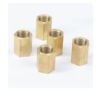 5pc 1/4" BSP Female Thread Brass Pipe Fittings Hex Nut Rod Connector Coupling Full port