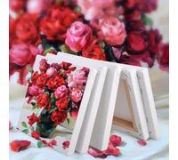 5pc 15x15cm Stretched Artists Blank Canvas Small Art Board Acrylic Oil Paint DIY