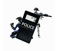 5PC 3D Stampato Dummy 13 Polizia Scudo Action Figure Set Poseable T13 Titans 13 Stampante 3D Robot Mobile Action Figure Che Combattono T13 con Pistole Assemblaggio Kit di Costruzione Completo Set di