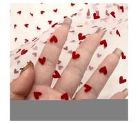 5pc 62.9x19.68 Inch Double-Sided Velvet Tulle Mesh Fabric With 3D Heart Pattern DIY Bows, Party Capes & Photo Backdrops
