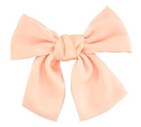 5pc Big Hair Bow Ties Clips Satin Two Layer Butterfly For Women Bowknot Hairpins Trendy Girls Accessories Barrettes(Pale Pinkish Grey)