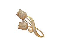 5pc Crystal Four-Leaf Clover Brooches For Women Simple Design Rhinestone Flower Lapel Pins Wedding Jewelry(XZ05)