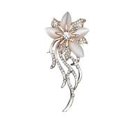 5pc Crystal Four-Leaf Clover Brooches For Women Simple Design Rhinestone Flower Lapel Pins Wedding Jewelry(XZ16)