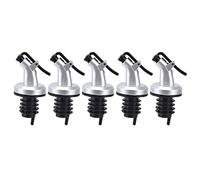 5pc Dosatore Olio,Beccuccio Versatore con Tappo Antipolvere,Oil Bottle Spout Leak Proof Safe Wine Vinegar Bottle Stopper for Kitchen Restaurant vino, alcool, olio d'oliva