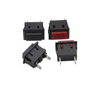 5PC KCD1-101 self-reset two-pin ship switch 15 * 21MM flat reset button Red button 6A250V