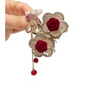 5pc lunga nappa tornante anti-collasso clip laterale accessori for capelli copricapo intrecciato(Red-7)