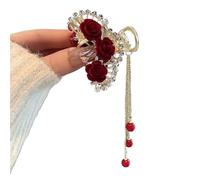 5pc lunga nappa tornante anti-collasso clip laterale accessori for capelli copricapo intrecciato(Red-5)