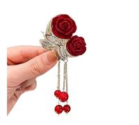 5pc lunga nappa tornante anti-collasso clip laterale accessori for capelli copricapo intrecciato(Red-3)