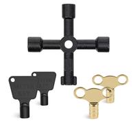 5pc Utilità Chiave Set Ottone Radiatore Spurgo Contatore 4-Way Zinco Lega Tool
