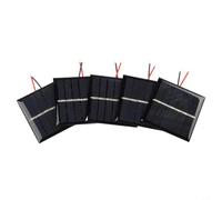 5PCS 0.45W 3V Pannello solare per mini modulo epossidico fotovoltaico con filo per progetti fai da te per la ricarica della batteria luci da giardino 54x54mm nero