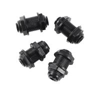 5Pcs 1/4 Inch OD Tube Black Bulkhead Connector - Reptile Aquarium Garden Irrigation Water Pipe Joint, RO Water Adapter Quick Connector