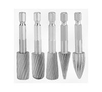 5pcs 1/4inch Hex Shank High Speed Steel Burrs Rotary Files Tools Suitable for Aluminum and Iron Hardware