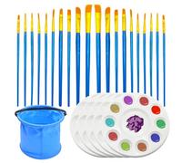 5PCS 10-Hole Portátil Paleta Pintura, Tavolozza Per Dipingere Con 20 Spazzole E 1 Secchio, Rotondo Tavolozza Plastica Per La Pittura Acrilica Pittura Del Viso Pittura Ad Olio Pittura A Guazzo