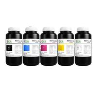 5PCS 1000ML Inchiostro LED per KGT-1016 GH2220 Testina di stampa compatibile con Sunthinks SGH 7590 6090 1115 SGH1513 Inchiostro duro o morbido(5PCS-Hard-KCMYW)