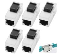 5pcs 10Gbps Cat7 Keystone Modulo Rj45 600Mhz, Jack Ethernet Accoppiatore Connettore Inline, Modulo Connettore per Prolunga Ethernet Cavo di Rete, Accoppiatore Connector Cat6a Cat6 Cat5e Cat5
