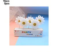 5pcs/10pcs Candele a forma di margherita, Candele per torta di compleanno a forma di girasole, Candele per feste, Natale, Capodanno, San Valentino Tagli Unica,10 pezziCera
