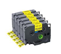 5pcs 10pcs TZE-231 nastro etichetta compatibile 12 mm laminato bianco per PTH110 D210 Label Maker Works con TZE 231 Style Tape(5PK Black on Yellow)