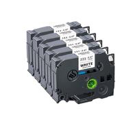 5pcs 10pcs TZE-231 nastro etichetta compatibile 12 mm laminato bianco per PTH110 D210 Label Maker Works con TZE 231 Style Tape(5PK Black on White)