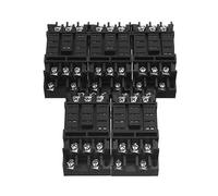5Pcs 11 Pin 38mm DIN Rail Panel Mounted Electromagnetic Power Relay Socket Base