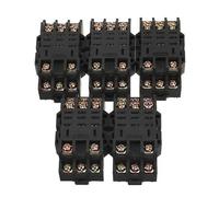 5Pcs 11 Pins 27mm DIN Rail Panel Mounted Electromagnetic Power Relay Socket Base