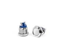 5PCS 12/16/19/22mm Interruttore a pulsante momentaneo in metallo 1NO Guscio in rame Piedini a vite piatti/rotondi/testa alta(Flat Head,16MM_MOMENTARY)