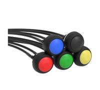 5PCS 12mm Interruttore a pulsante momentaneo On Off Mini interruttore rotondo Impermeabile PBS-33B 3A 125V AC con filo pre-saldato(Black Color)