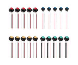 5pcs 12V 20A Rotondo Interruttori Con Luce LED Semplice Installa per Circuito Di