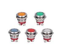 5PCS 12V LED Indicator Light, Panel Cutout Signal Indicator Lamp, Metal Pilot Lamp Lights for Car Trucks Dashboards Stop Lamp