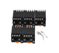 5Pcs 14 Pin 28mm DIN Rail Panel Mounted Electromagnetic Power Relay Socket Base