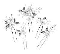 5pcs/1set Transparent Material Crystal Flower Hairpin Pin Headpiece Bridal Wedding