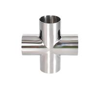 5PCS 22 34 40 42 48 54 60 70 85mm Pipe OD Butt Welding Cross 4 Ways Splitter SUS 304 Stainless Steel Fitting (60mm) Plumbing Fittings