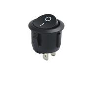 5Pcs 23mm Diameter Big Round Rocker Switches, black, 2 Pin, ON-OFF 10A/125V, 6A/250V Controls Switches