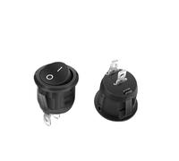 5PCS 23mm SPST On/Off Black Round I/O Rocker Switches Automotive/Car/Boat Electronic equipment power supply switch 6A 250V