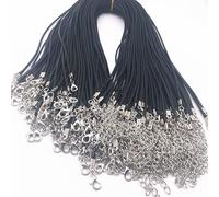 5pcs 2mm cavo di cuoio nero corda cera catena collana estensore catena moschettone accessori gioielli fai da te