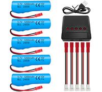 5PCS 3.7V 1200mAh batteria agli ioni di litio con 5-in-1 caricabatterie per HJ819 DE819 RC barca Huina 1337 1338 1516 1517 RC ingegneria veicolo RC auto giocattolo batteria