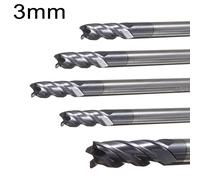 5pcs 3 x 50mm Carburo Taglio Mulino 4 Flauti Set Tungsteno Acciaio Fresa Tool