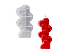 5PCS 3D Del Cuore di Amore Silicone Della Muffa Candela FAI DA TE Aromaterapia Gesso Sapone Complementi Arredo Casa Ornamento Fatta A Mano Che Fanno Stampi In Resina per Candele(White05)