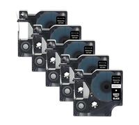 5PCS 45013 45010 Nastro for etichette 6/9/12/19/24mm compatibile for Dymo D1 LabelManager Writer 280 160 260P for 45017 45018 40913(5PK White on Black,6mm)