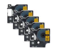 5PCS 45013 45010 Nastro for etichette 6/9/12/19/24mm compatibile for Dymo D1 LabelManager Writer 280 160 260P for 45017 45018 40913(5PK Black on Gold,12mm)
