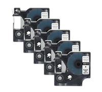 5PCS 45013 45010 Nastro for etichette 6/9/12/19/24mm compatibile for Dymo D1 LabelManager Writer 280 160 260P for 45017 45018 40913(5PK Black on White,12mm)