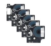 5PCS 45013 45010 Nastro for etichette 6/9/12/19/24mm compatibile for Dymo D1 LabelManager Writer 280 160 260P for 45017 45018 40913(5PK White on Clear,24mm)