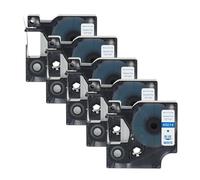 5PCS 45013 45010 Nastro for etichette 6/9/12/19/24mm compatibile for Dymo D1 LabelManager Writer 280 160 260P for 45017 45018 40913(5PK Blue on White,6mm)