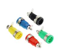 5PCS 4MM pannello presa a banana foro corrente connettore terminale 32A foro aperto spina da 12mm(Red)