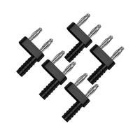 5PCS 4MM Spina a Banana Connettore Corto Circuito Spina Ponticello 2 Rivoluzione 1 Madre Spaziatura 14MM Presa Connettore Corto Q.20003(5 black)