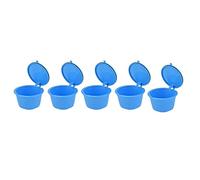 5Pcs 50ml Capsule di Caffè Riutilizzabili Tazza di Caffè con Filtro Tazza di Caffè Cialda con Cucchiaio per Macchina da Caffè (blu)