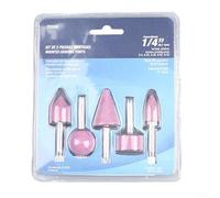 5pcs 6mm Trapano Elettrico Grinding Attacchi Abrasivi Pietra Abrasiva Lucidatura Bit Rotary Tool Set per Giada Pezzo Cromo Corindone Rosso