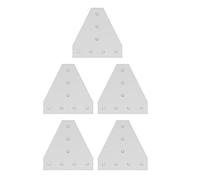 5PCS 7 Hole Right Angle Joining Plates, Aluminum Alloy 90 Degree Flat Connection Bracket, Heavy Duty 6063 Aluminum Joining Plate with Standard Holes for Machinery Frame Furniture A (3030T)