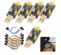 5pcs Adattatore USB UART-TTL con Convertitore CH340G 3.3V/5V - Modulo di Conversione Seriale con Cavi Jumper da 20 cm - Compatibile con Arduino e Raspberry Pi per Progetti Elettronici