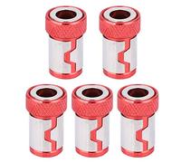 5Pcs Anello magnetico per cacciavite, supporti magnetici per viti con anello magnetico per bit in lega di alluminio per 1/4 di punte per cacciavite(Rosso)