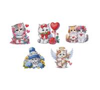 5PCS Animal Acrylic Car Decoration Springs Full Drill DIY Diamond Painting Shake Car Ornaments Round Shape Desktop Diamond Art Kits for Cars, Adult Beginner Home Office Decor Crafts Gift